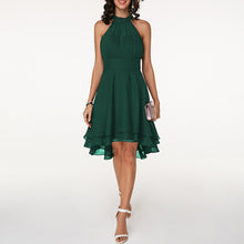 Load image into Gallery viewer, ZOGAA Sexy Halter Sleeveless Party Dresses Women Solid Pleated Chiffon Dress Asymmetric 2019 Summer dress Vestidos vintage dress