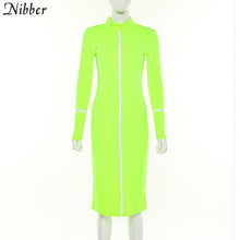 Load image into Gallery viewer, 2019spring new black white High street dresses women's Elegant bodycon midi dresses mujer offic ladies fashion casual Slim dress