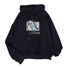 Load image into Gallery viewer, Harajuku Cartoon Dinosaur Print Hoodies Women Casual Long Sleeve Loose Hooded Sweatshirt Autumn Winter Fleece Hoody Pullover Top