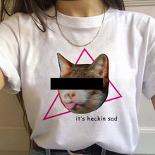Load image into Gallery viewer, Vaporwave Aesthetic 90s Fashion T Shirts Women Harajuku Ullzang T-shirts Graphic Funny Cartoon Tshirt Streetwear Top Tees Female