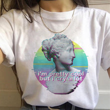 Load image into Gallery viewer, Vaporwave Aesthetic 90s Fashion T Shirts Women Harajuku Ullzang T-shirts Graphic Funny Cartoon Tshirt Streetwear Top Tees Female