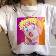 Load image into Gallery viewer, Vaporwave Aesthetic 90s Fashion T Shirts Women Harajuku Ullzang T-shirts Graphic Funny Cartoon Tshirt Streetwear Top Tees Female