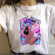 Load image into Gallery viewer, Vaporwave Aesthetic 90s Fashion T Shirts Women Harajuku Ullzang T-shirts Graphic Funny Cartoon Tshirt Streetwear Top Tees Female