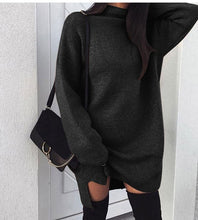 Load image into Gallery viewer, Autumn Winter Warm Long Sleeve Women Knitted Sweater Dress White Turtleneck Sweaters Pullover Jumper Female Clothes