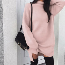 Load image into Gallery viewer, Autumn Winter Warm Long Sleeve Women Knitted Sweater Dress White Turtleneck Sweaters Pullover Jumper Female Clothes