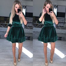 Load image into Gallery viewer, Winter Dress 2019 Pink Velvet Party Dress Women Casual Long Sleeve Fit Swing Female Autumn Maxi Sexy Dresses Robe Femme Vestidos