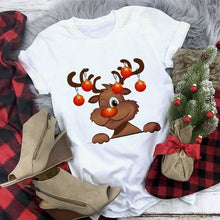 Load image into Gallery viewer, WVIOCE New Women Tshirts Merry Christmas T Shirt Women Fashion Graphic Cute Tee Women Funny Top Christmas Tees Clothing
