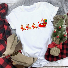 Load image into Gallery viewer, WVIOCE New Women Tshirts Merry Christmas T Shirt Women Fashion Graphic Cute Tee Women Funny Top Christmas Tees Clothing