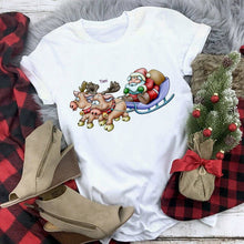 Load image into Gallery viewer, WVIOCE New Women Tshirts Merry Christmas T Shirt Women Fashion Graphic Cute Tee Women Funny Top Christmas Tees Clothing