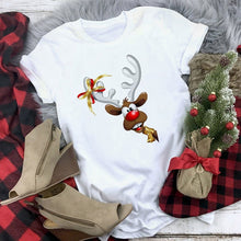 Load image into Gallery viewer, WVIOCE New Women Tshirts Merry Christmas T Shirt Women Fashion Graphic Cute Tee Women Funny Top Christmas Tees Clothing