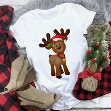 Load image into Gallery viewer, WVIOCE New Women Tshirts Merry Christmas T Shirt Women Fashion Graphic Cute Tee Women Funny Top Christmas Tees Clothing