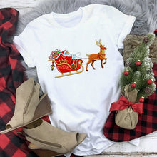 Load image into Gallery viewer, WVIOCE New Women Tshirts Merry Christmas T Shirt Women Fashion Graphic Cute Tee Women Funny Top Christmas Tees Clothing