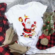 Load image into Gallery viewer, WVIOCE New Women Tshirts Merry Christmas T Shirt Women Fashion Graphic Cute Tee Women Funny Top Christmas Tees Clothing