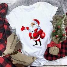 Load image into Gallery viewer, WVIOCE New Women Tshirts Merry Christmas T Shirt Women Fashion Graphic Cute Tee Women Funny Top Christmas Tees Clothing