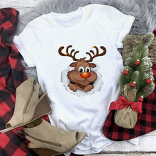 Load image into Gallery viewer, WVIOCE New Women Tshirts Merry Christmas T Shirt Women Fashion Graphic Cute Tee Women Funny Top Christmas Tees Clothing