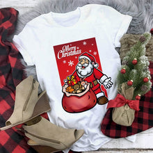 Load image into Gallery viewer, WVIOCE New Women Tshirts Merry Christmas T Shirt Women Fashion Graphic Cute Tee Women Funny Top Christmas Tees Clothing