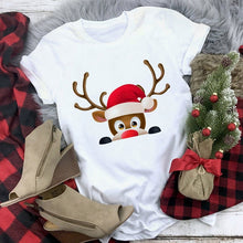 Load image into Gallery viewer, WVIOCE New Women Tshirts Merry Christmas T Shirt Women Fashion Graphic Cute Tee Women Funny Top Christmas Tees Clothing