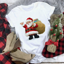Load image into Gallery viewer, WVIOCE New Women Tshirts Merry Christmas T Shirt Women Fashion Graphic Cute Tee Women Funny Top Christmas Tees Clothing
