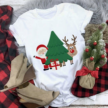 Load image into Gallery viewer, WVIOCE New Women Tshirts Merry Christmas T Shirt Women Fashion Graphic Cute Tee Women Funny Top Christmas Tees Clothing