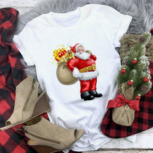 Load image into Gallery viewer, WVIOCE New Women Tshirts Merry Christmas T Shirt Women Fashion Graphic Cute Tee Women Funny Top Christmas Tees Clothing