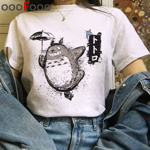 Load image into Gallery viewer, Totoro Studio Ghibli Harajuku Kawaii T Shirt Women Ullzang Miyazaki Hayao Tshirt Funny Cartoon T-shirt Cute Anime Top Tee Female