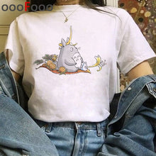 Load image into Gallery viewer, Totoro Studio Ghibli Harajuku Kawaii T Shirt Women Ullzang Miyazaki Hayao Tshirt Funny Cartoon T-shirt Cute Anime Top Tee Female