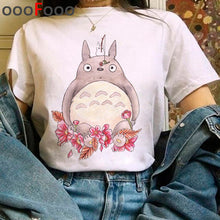 Load image into Gallery viewer, Totoro Studio Ghibli Harajuku Kawaii T Shirt Women Ullzang Miyazaki Hayao Tshirt Funny Cartoon T-shirt Cute Anime Top Tee Female