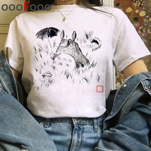 Load image into Gallery viewer, Totoro Studio Ghibli Harajuku Kawaii T Shirt Women Ullzang Miyazaki Hayao Tshirt Funny Cartoon T-shirt Cute Anime Top Tee Female