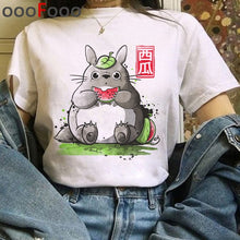 Load image into Gallery viewer, Totoro Studio Ghibli Harajuku Kawaii T Shirt Women Ullzang Miyazaki Hayao Tshirt Funny Cartoon T-shirt Cute Anime Top Tee Female
