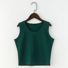 Load image into Gallery viewer, Black Round Neck Sleeveless Harajuku Women's T-shirt Cotton Crop Top Women's Shirt Girls Lady Tee Tops Streetwear Camiseta Mujer