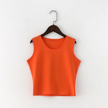 Load image into Gallery viewer, Black Round Neck Sleeveless Harajuku Women's T-shirt Cotton Crop Top Women's Shirt Girls Lady Tee Tops Streetwear Camiseta Mujer