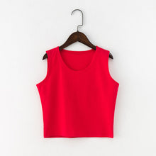 Load image into Gallery viewer, Black Round Neck Sleeveless Harajuku Women's T-shirt Cotton Crop Top Women's Shirt Girls Lady Tee Tops Streetwear Camiseta Mujer