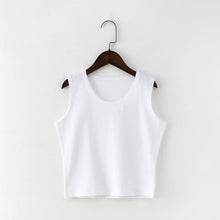 Load image into Gallery viewer, Black Round Neck Sleeveless Harajuku Women's T-shirt Cotton Crop Top Women's Shirt Girls Lady Tee Tops Streetwear Camiseta Mujer