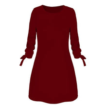 Load image into Gallery viewer, Winter Office Women's Red Dress Autumn Vintage Plus Size Mini Long Sleeve Dresses Cloth Vestidos Ropa Mujer Robe Hiver Femme