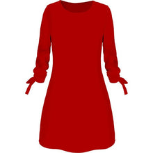 Load image into Gallery viewer, Winter Office Women's Red Dress Autumn Vintage Plus Size Mini Long Sleeve Dresses Cloth Vestidos Ropa Mujer Robe Hiver Femme