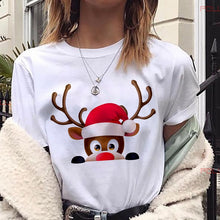 Load image into Gallery viewer, WVIOCE New Women Tshirts Merry Christmas T Shirt Women Fashion Graphic Cute Tee Women Funny Top Christmas Tees Clothing