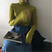 Load image into Gallery viewer, Autumn Women Super elastic Causal Solid  Long Sleeve T-Shirts Basic Tee T Shirts Tops