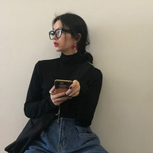 Load image into Gallery viewer, Autumn Women Super elastic Causal Solid  Long Sleeve T-Shirts Basic Tee T Shirts Tops
