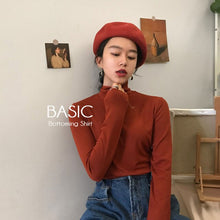 Load image into Gallery viewer, Autumn Women Super elastic Causal Solid  Long Sleeve T-Shirts Basic Tee T Shirts Tops