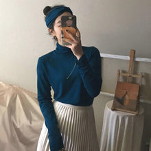 Load image into Gallery viewer, Autumn Women Super elastic Causal Solid  Long Sleeve T-Shirts Basic Tee T Shirts Tops