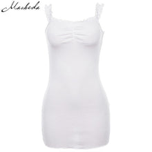Load image into Gallery viewer, Macheda Ruffles Solid Sling Summer Tight Dresses Sleeveless 2018 New Bodycon Short Dress Solid Color Sexy Party Dress Women